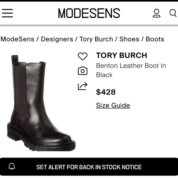 TORY BURCH Black Mid-Calf Leather Boots - Picture 16 of 16